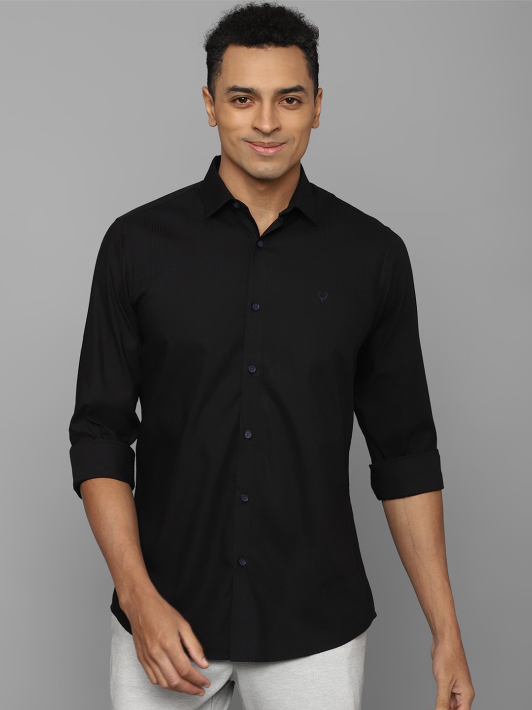 

Allen Solly Slim Fit Pure Cotton Casual Shirt, Black