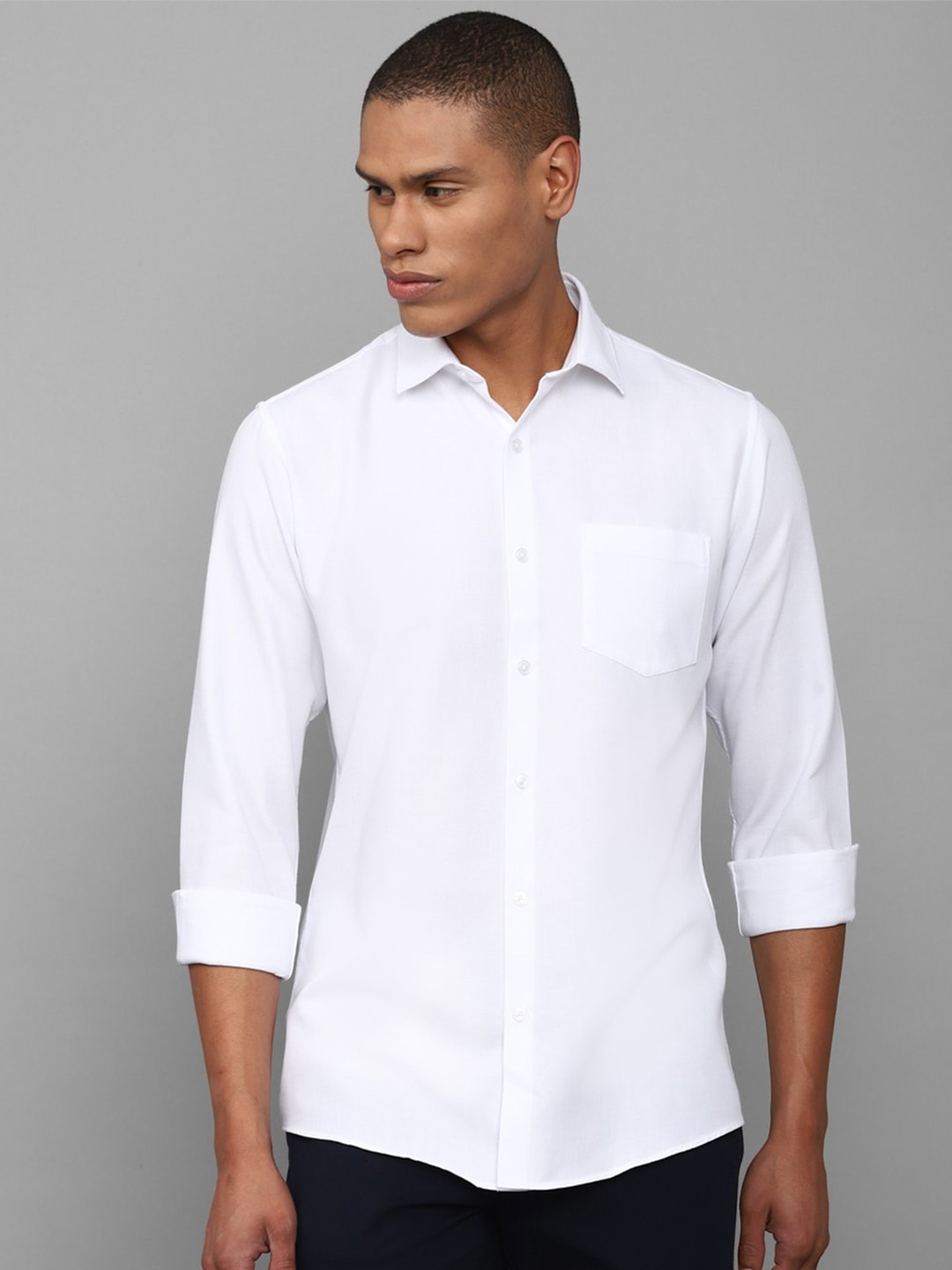 

Allen Solly Plus Size Spread Collar Slim Fit Cotton Casual Shirt, White