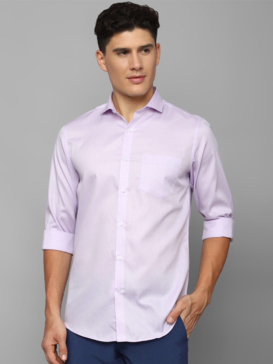 

Allen Solly Striped Pure Cotton Slim Fit Formal Shirt, Lavender