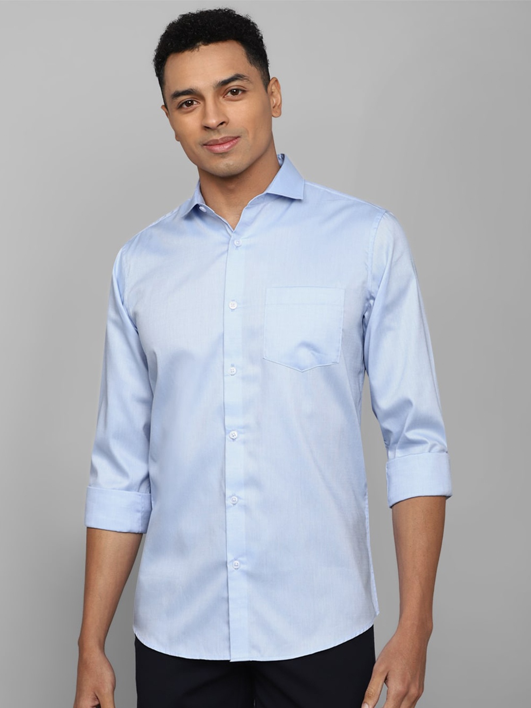 

Allen Solly Slim Fit Spread Collar Pure Cotton Casual Shirt, Blue