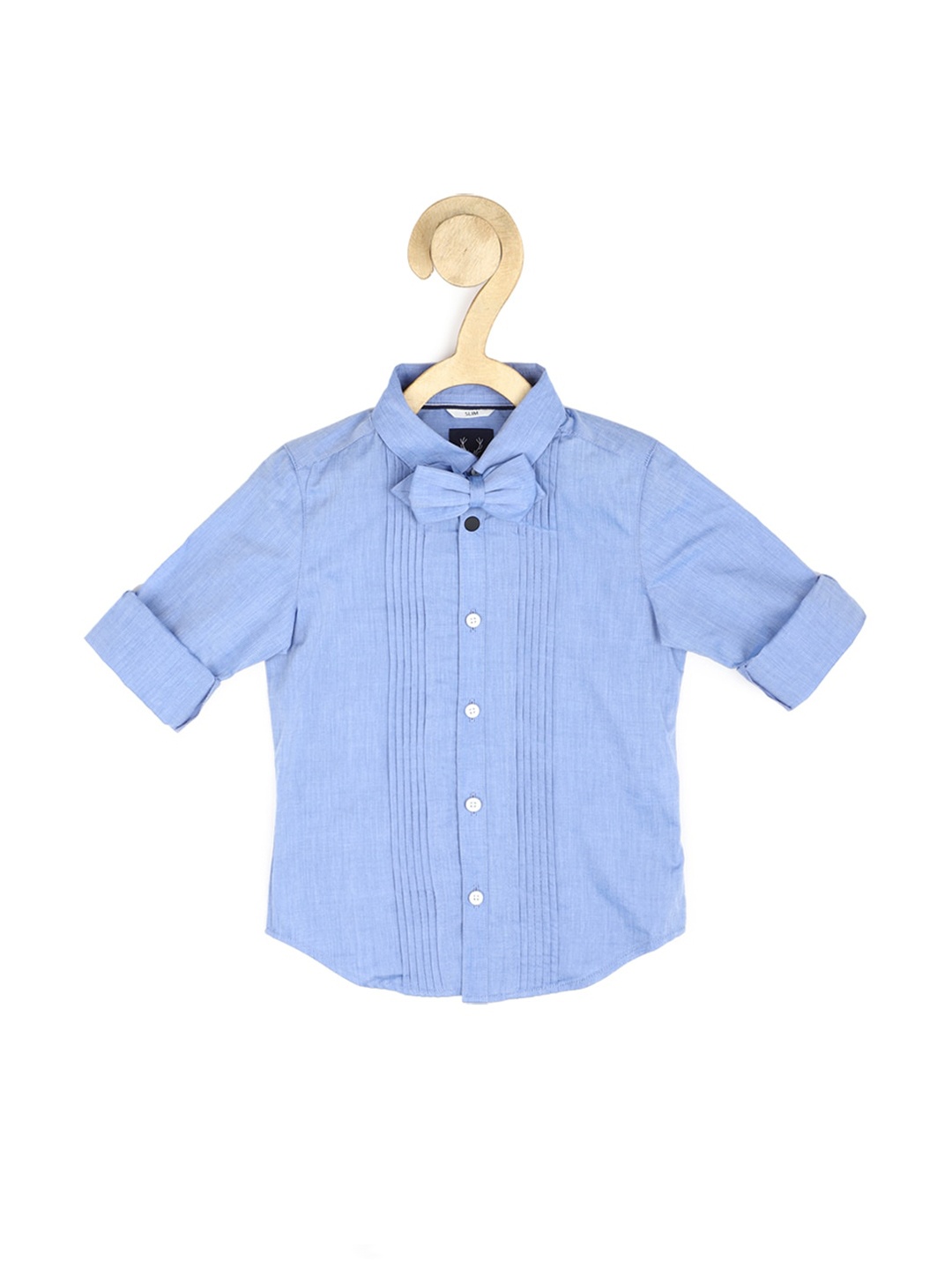 

Allen Solly Junior Boys Slim Fit Opaque Pure Cotton Casual Shirt, Blue