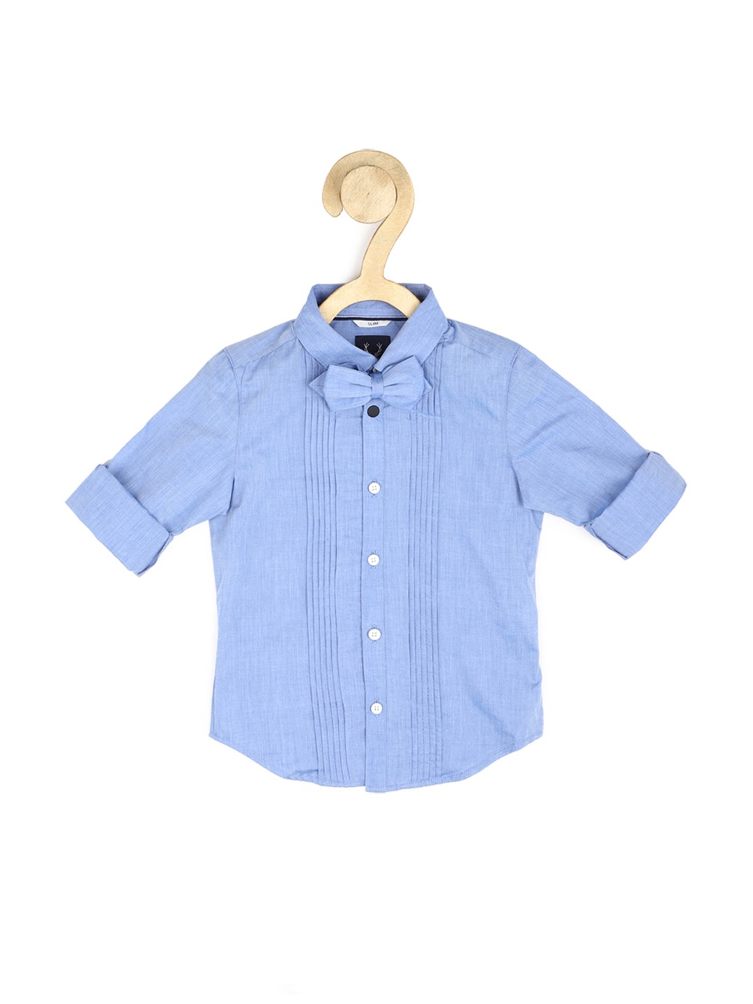 

Allen Solly Junior Boys Slim Fit Opaque Pure Cotton Casual Shirt, Blue