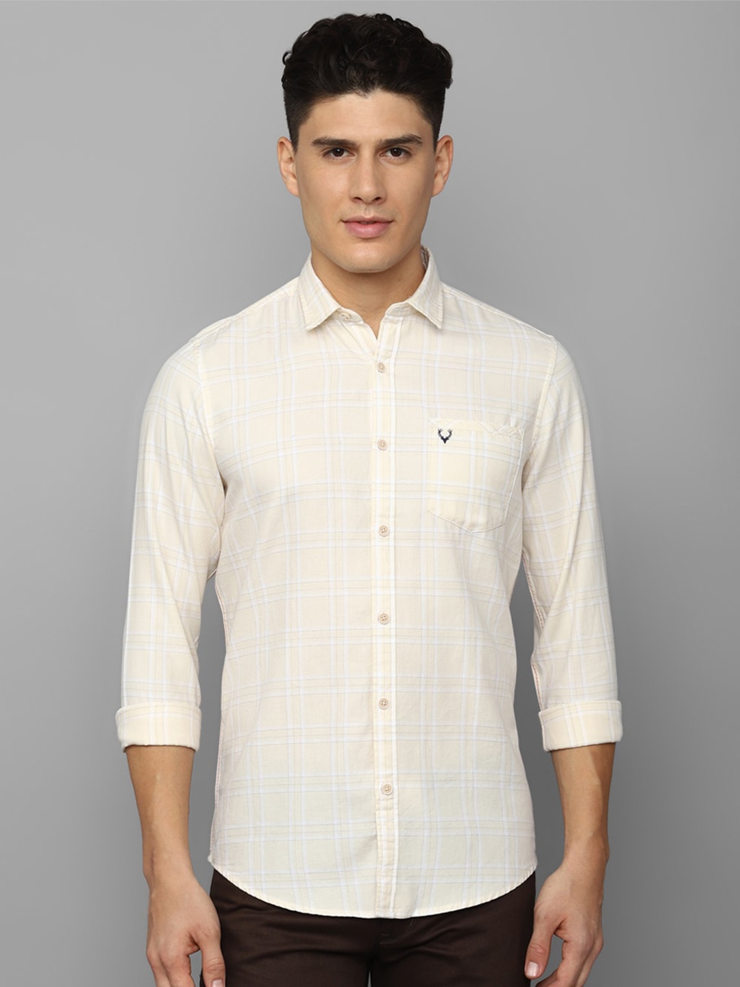

Allen Solly Sport Checked Pure Cotton Casual Shirt, Cream