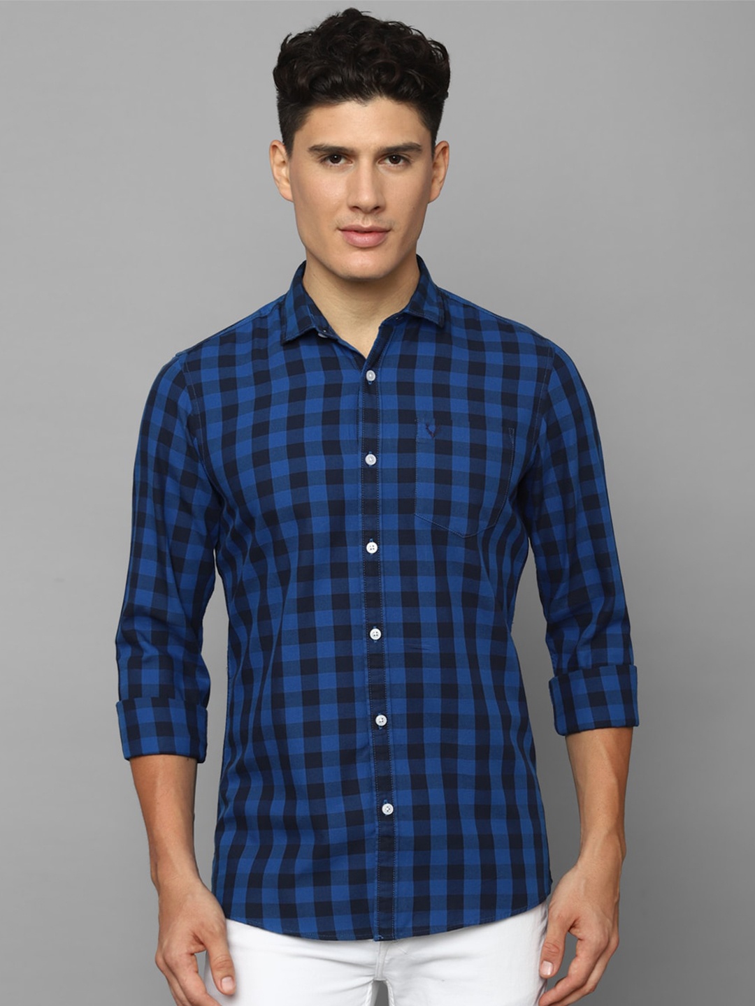 

Allen Solly Sport Buffalo Checked Pure Cotton Casual Shirt, Blue