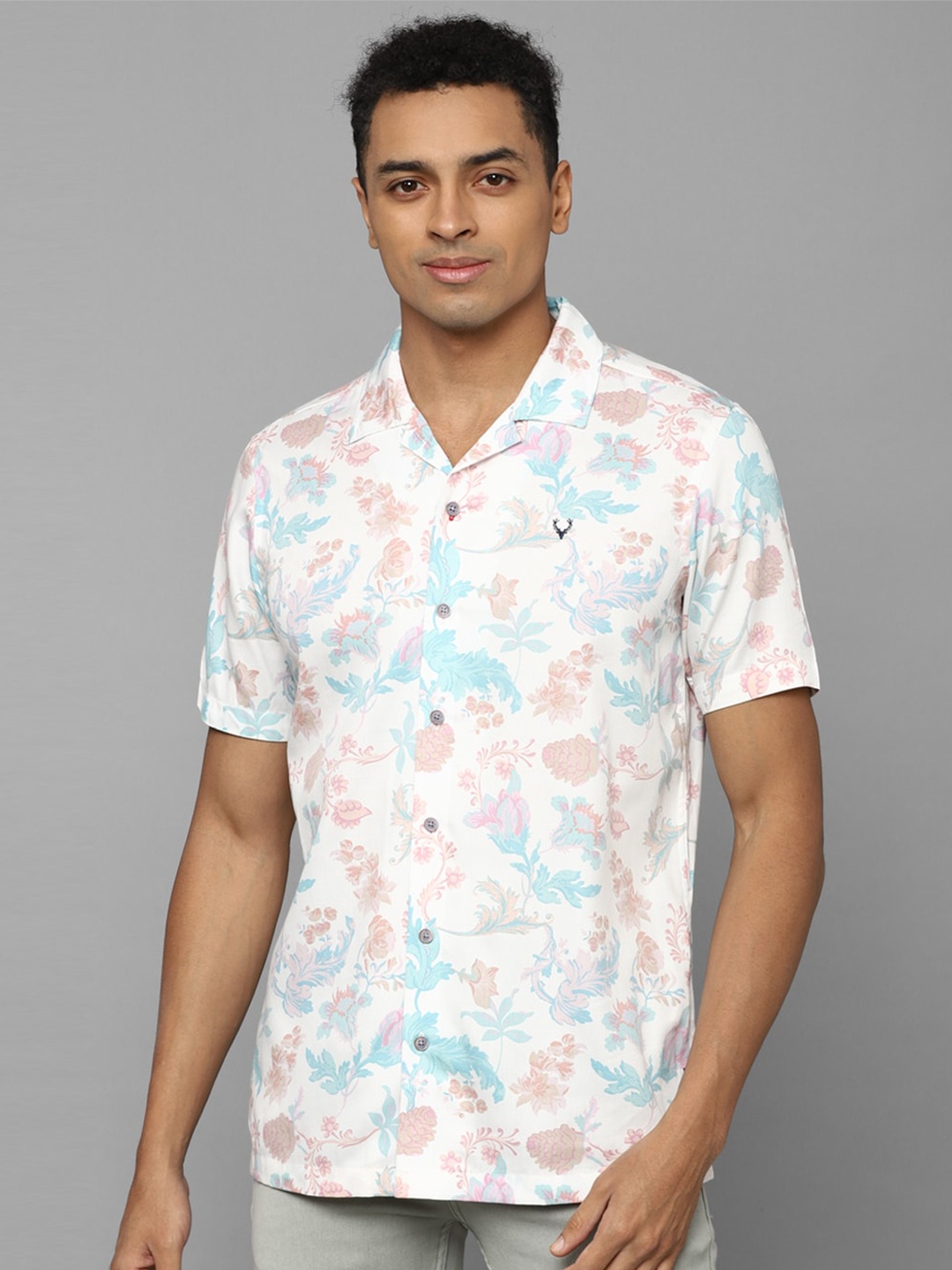 

Allen Solly Sport Floral Printed Cuban Collar Casual Shirt, White
