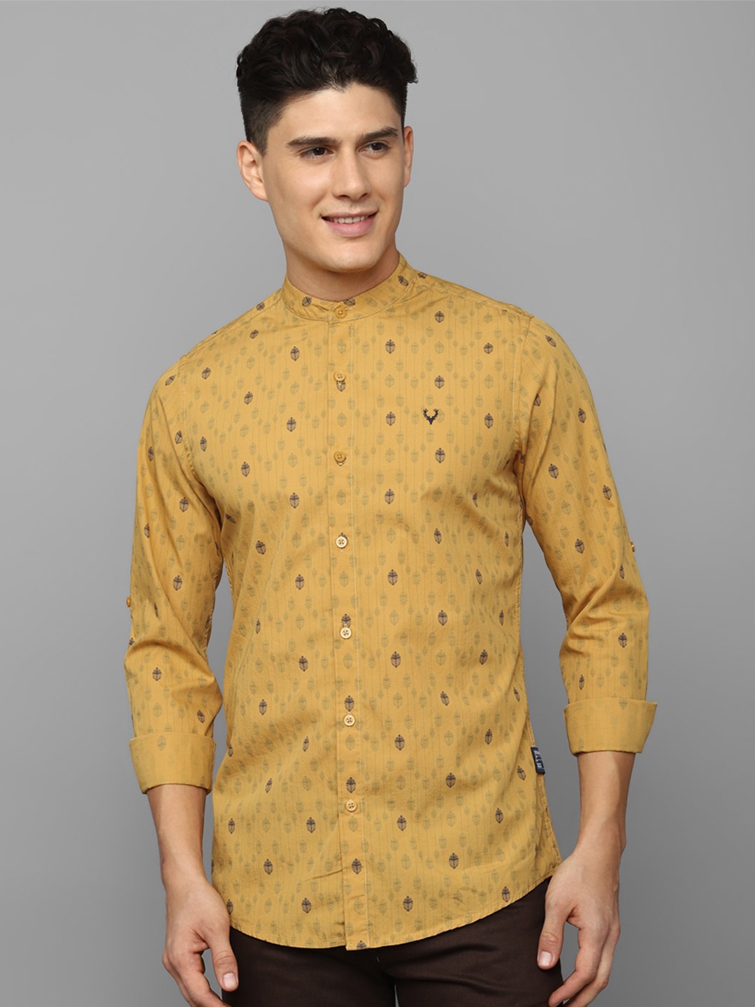 

Allen Solly Sport Conversational Printed Pure Cotton Casual Shirt, Mustard