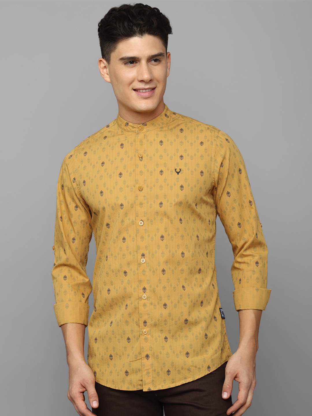 

Allen Solly Sport Conversational Printed Pure Cotton Casual Shirt, Mustard