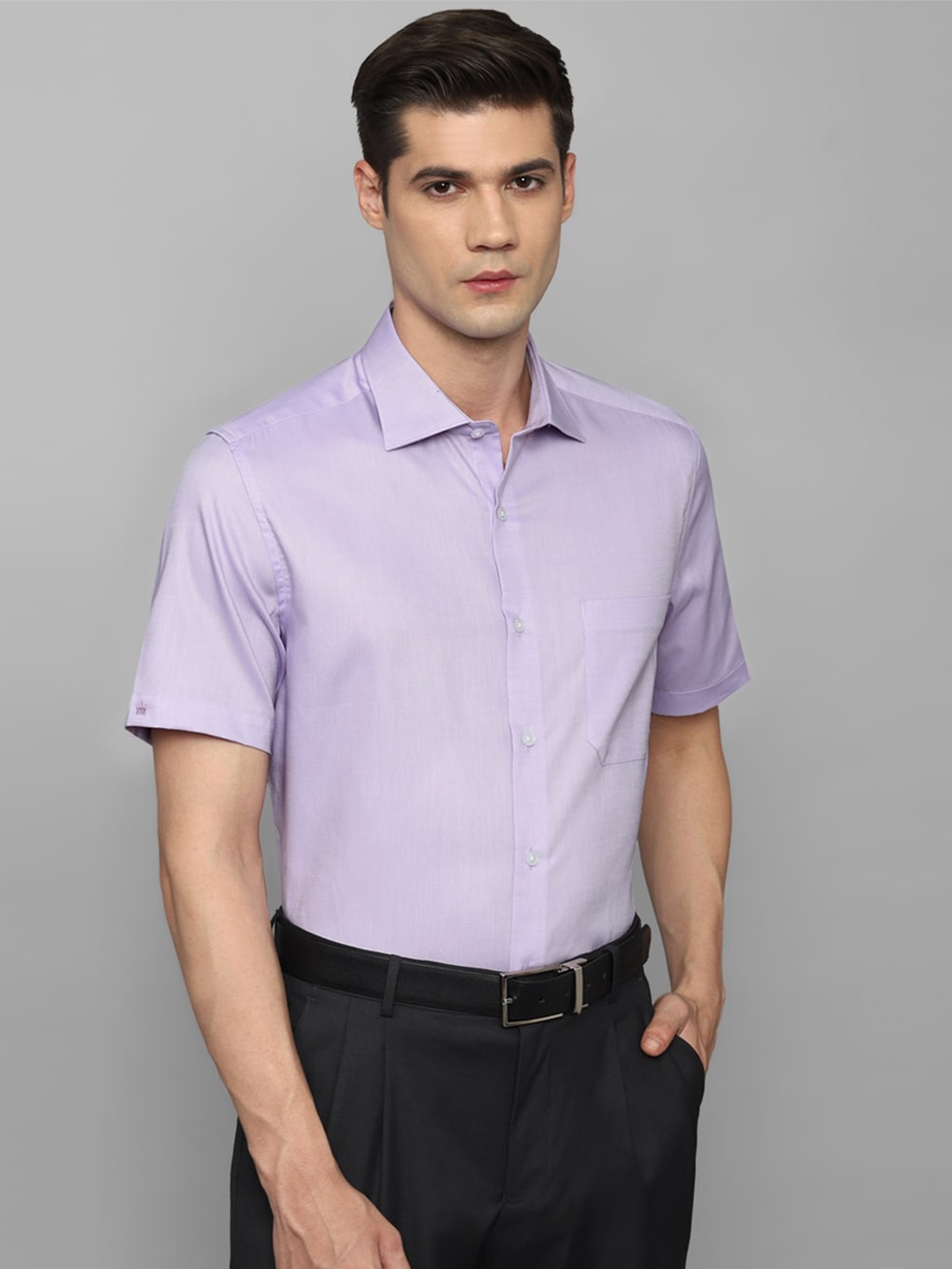 

Louis Philippe Shirt Collar Pure Cotton Formal Shirt, Purple