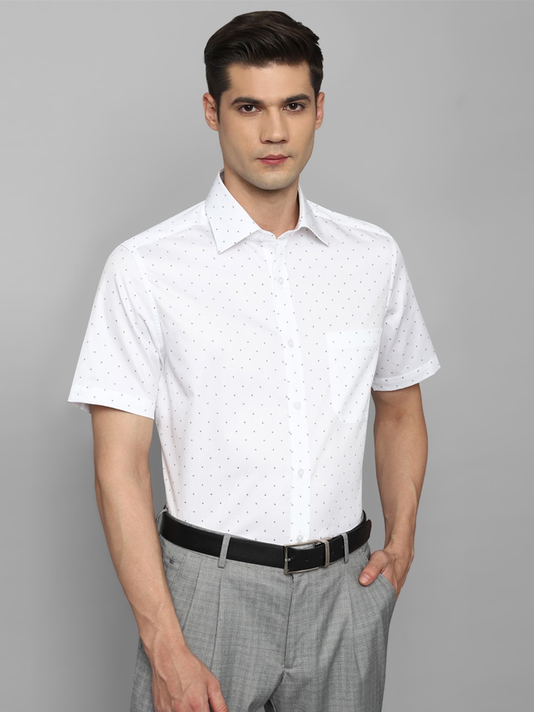 

Louis Philippe Micro Ditsy Printed Pure Cotton Formal Shirt, White