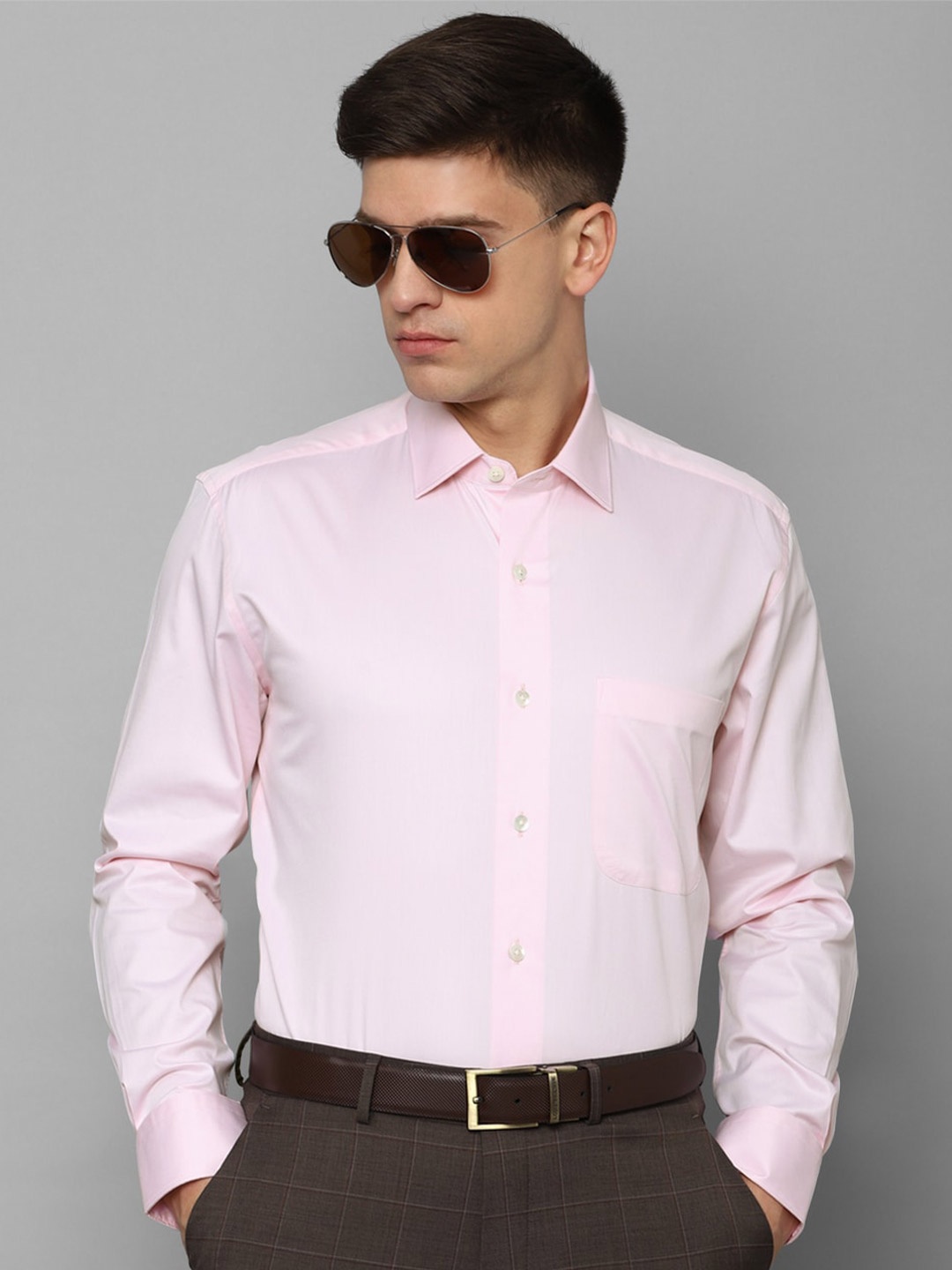 

Luxure by Louis Philippe Men Opaque Pure Cotton Formal Shirt, Pink