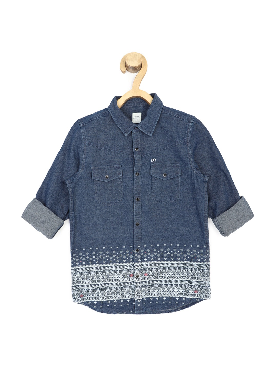 

Peter England Boys Opaque Printed Pure Cotton Casual Shirt, Blue