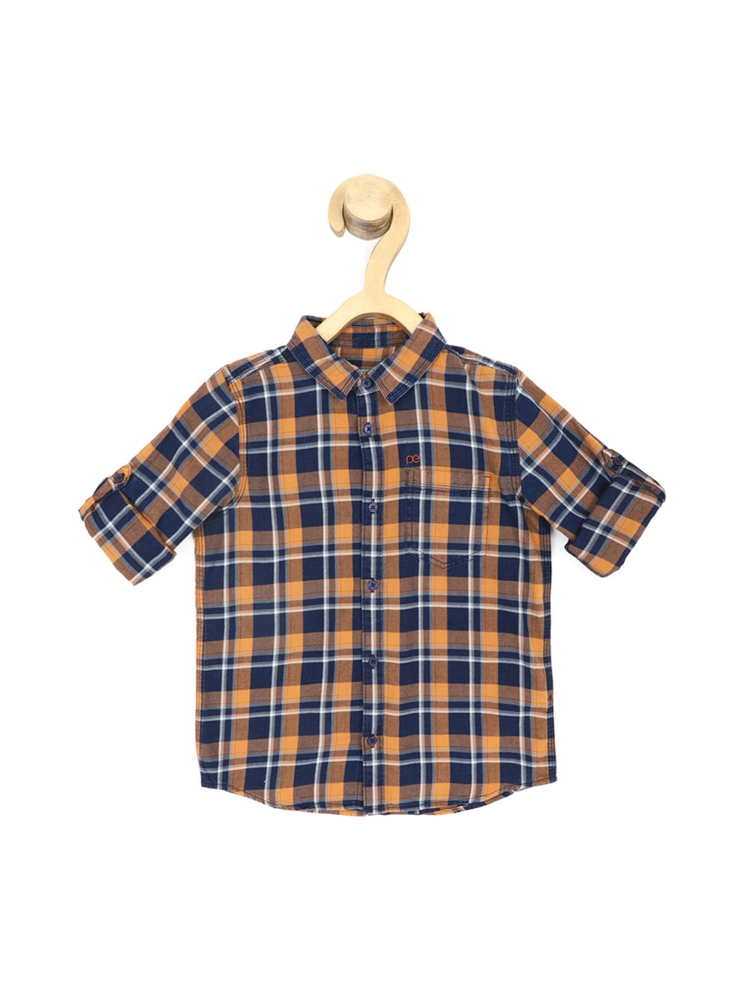 

Peter England Boys Tartan Checks Checked Casual Shirt, Navy blue