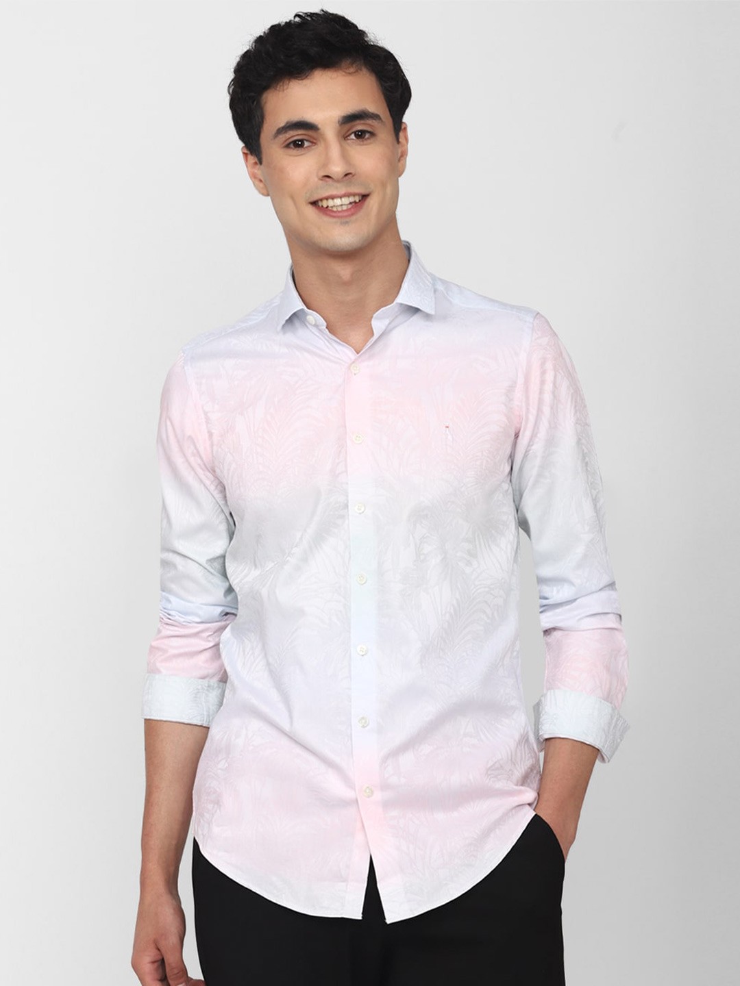 

SIMON CARTER LONDON Men Slim Fit Opaque Printed Pure cotton Casual Shirt, White