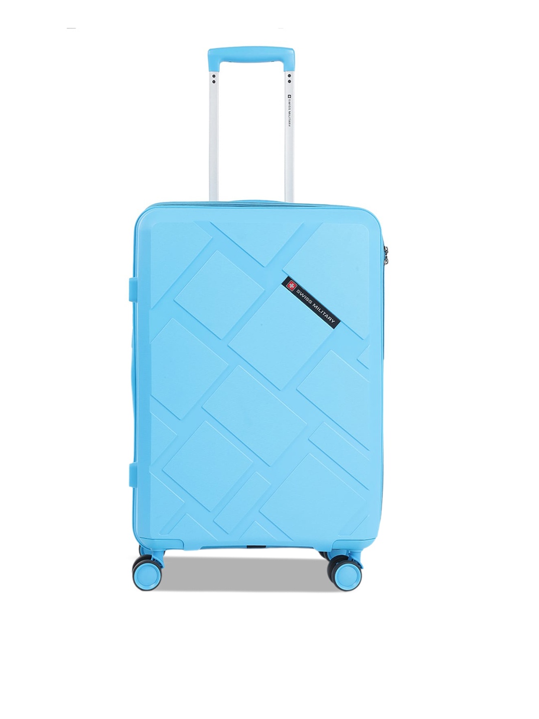 

SWISS MILITARY Textured Hard-Sided 360 Degree Rotation Check-In Medium Trolley Suitcase, Blue