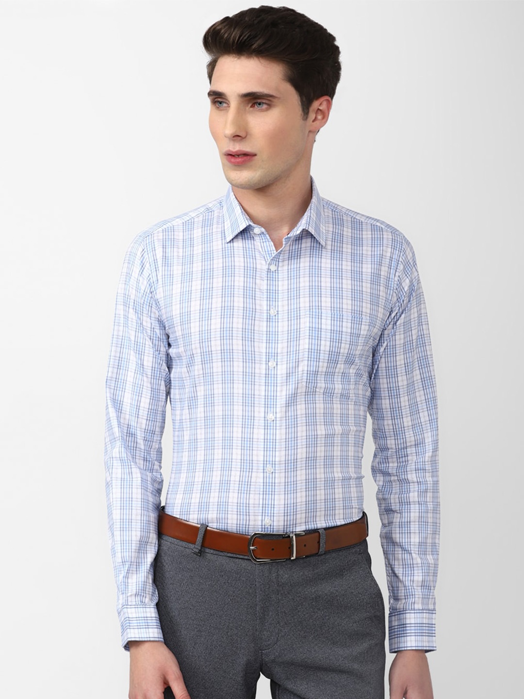

Van Heusen Slim Fit Checked Opaque Formal Shirt, White