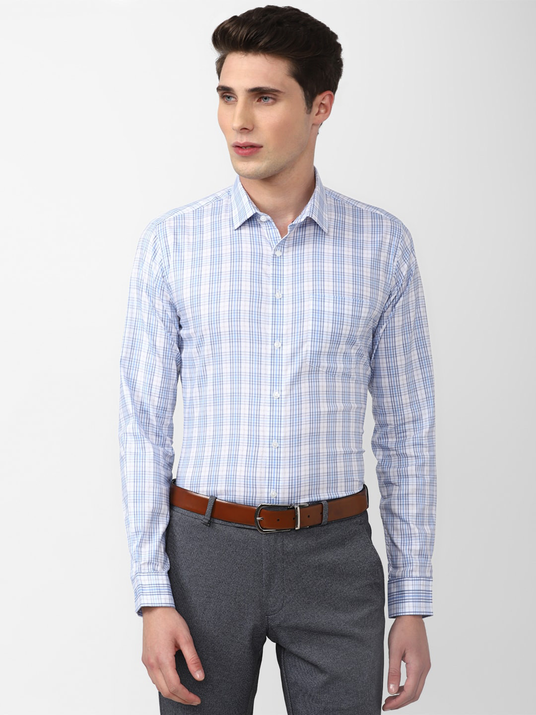 

Van Heusen Tartan Checked Formal Slim Fit Shirt, Blue