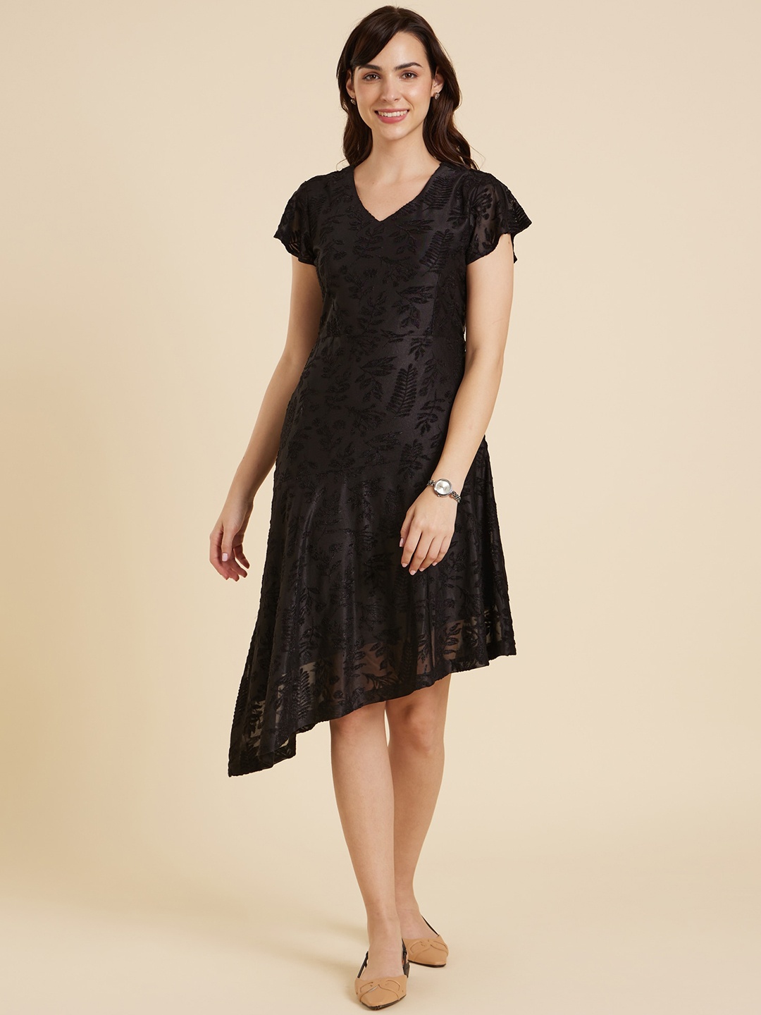

Emmyrobe Jacquard A-Line Dress, Black