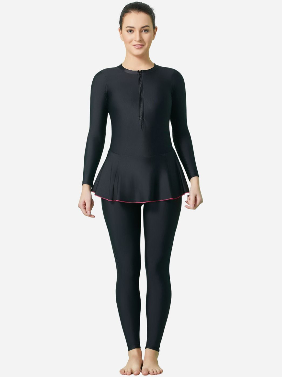 

VELOZ Padded Anti Chafing Full Length Legsuit, Black