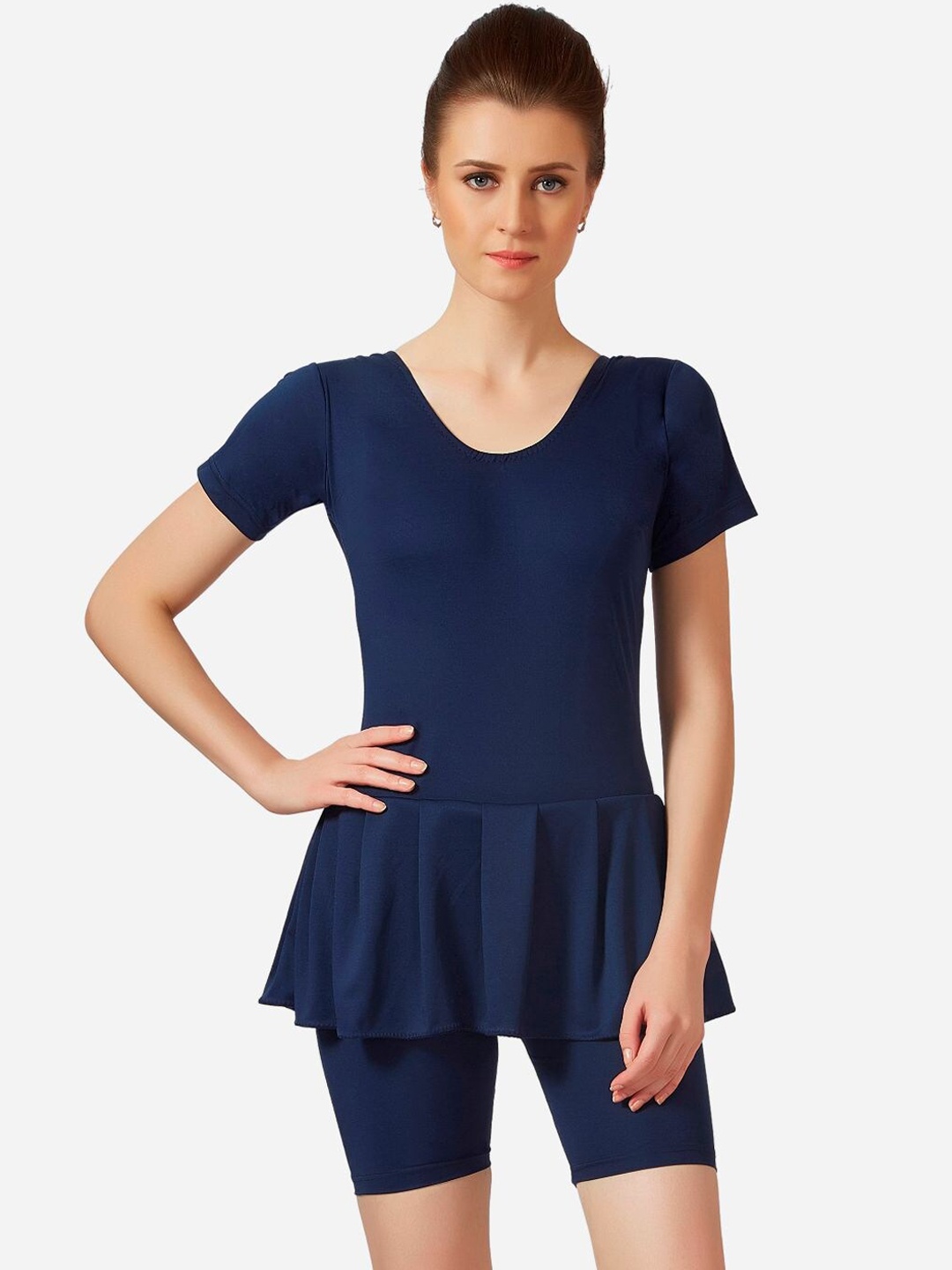 

VELOZ Women Anti-Chafing Swimdress, Navy blue