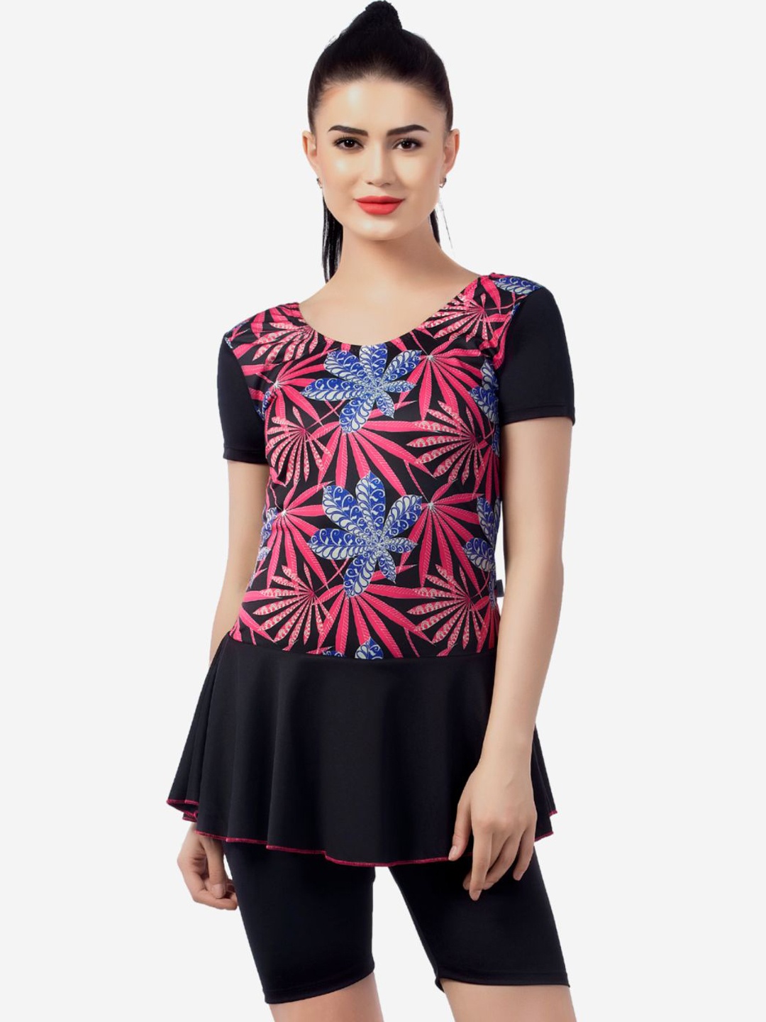 

VELOZ Printed Anti Chafing Legsuit, Pink