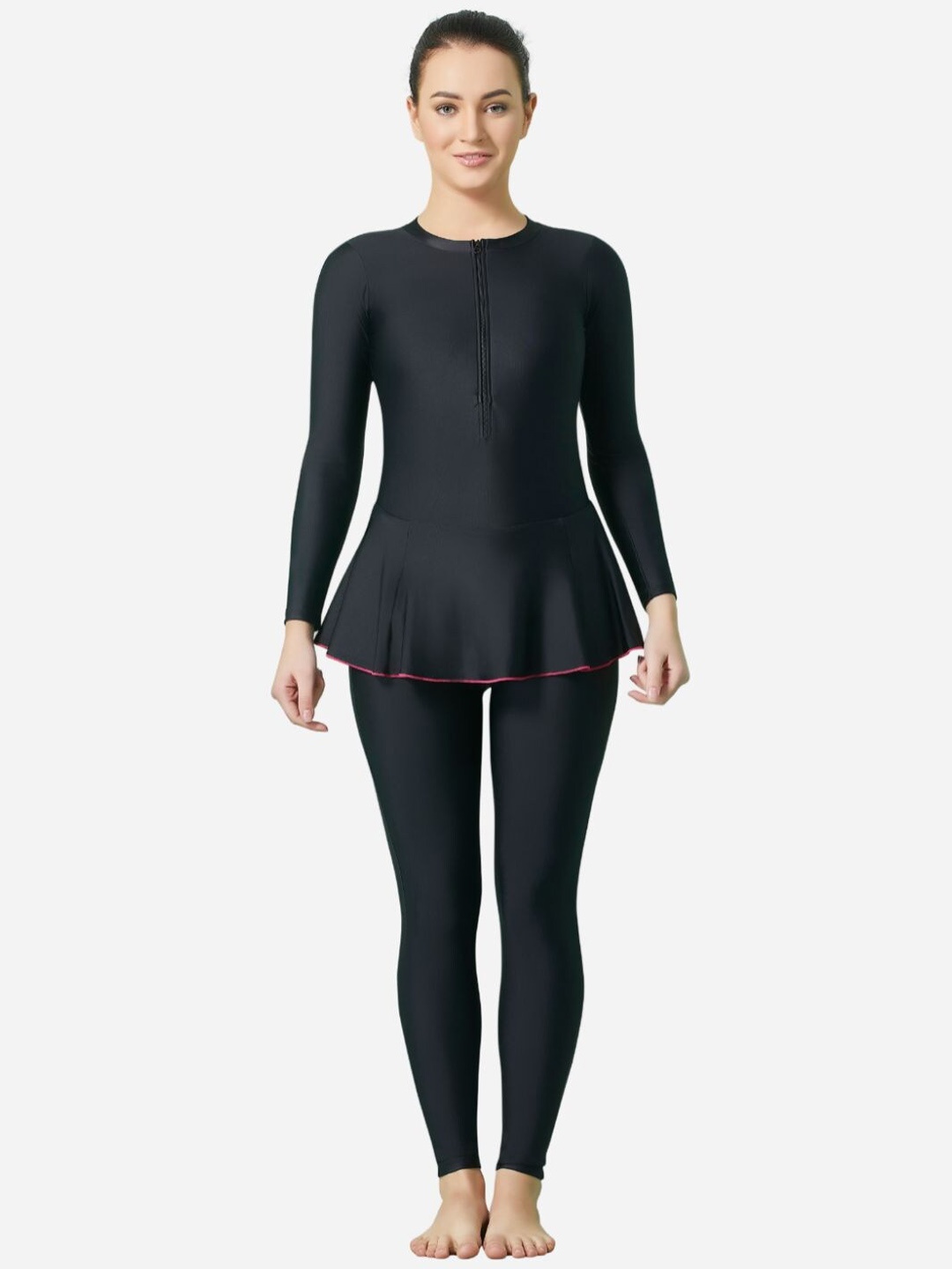 

VELOZ Anti Chafing Full Length Swimwear, Black