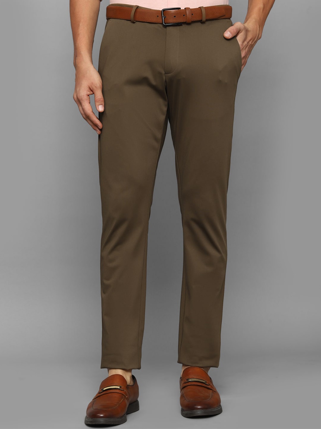 

Allen Solly Men Slim Fit Mid-Rise Trousers, Brown
