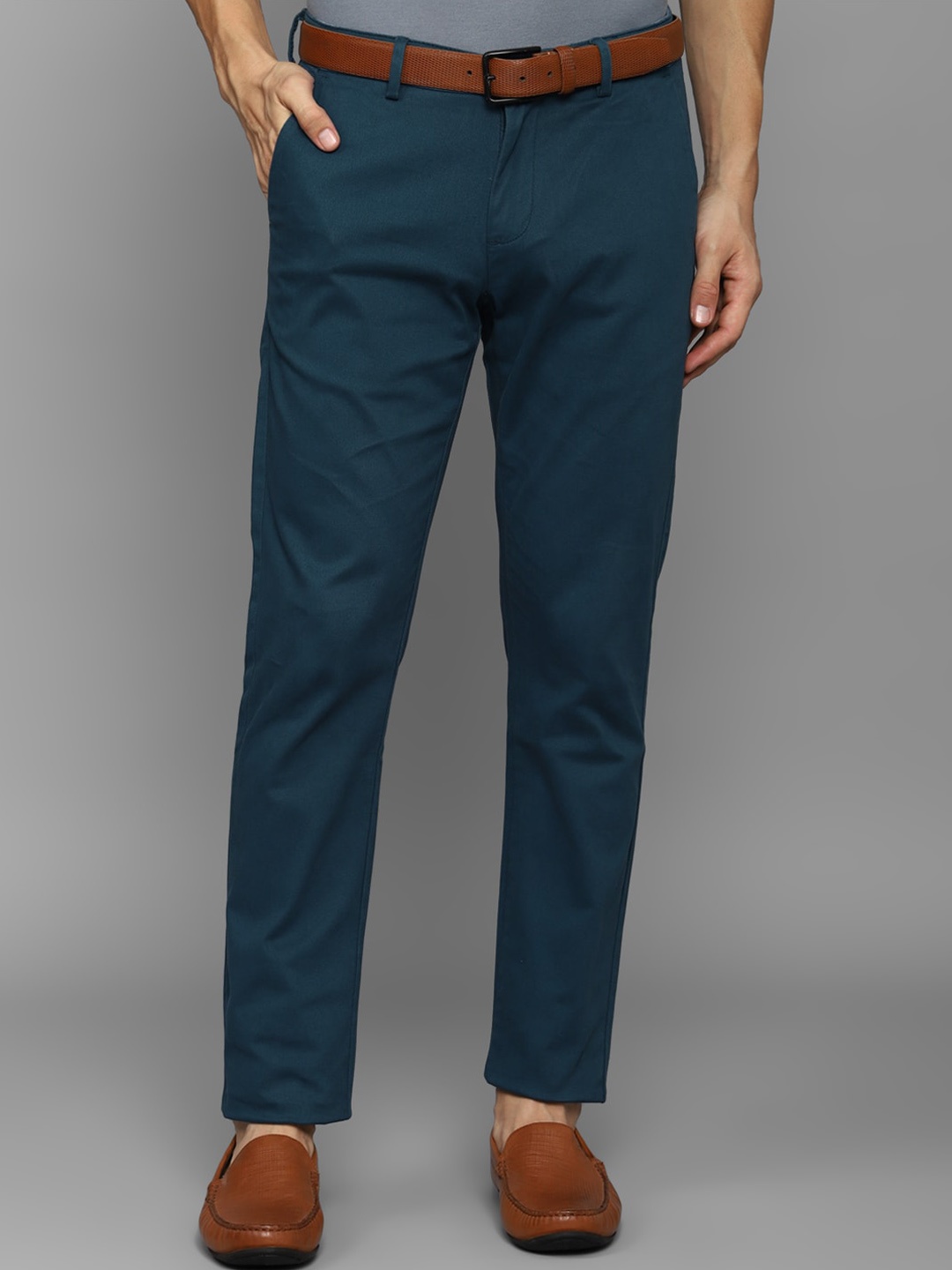 

Allen Solly Men Slim Fit Mid-Rise Trousers, Teal