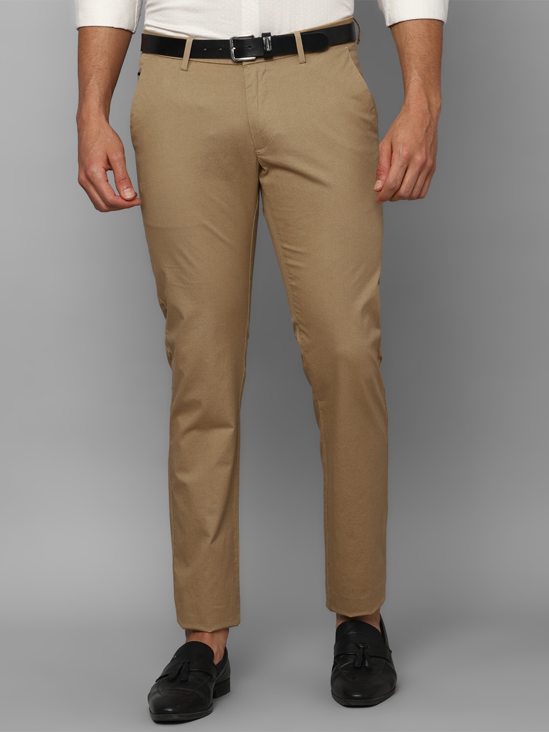 

Allen Solly Men Cotton Slim Fit Trousers, Brown
