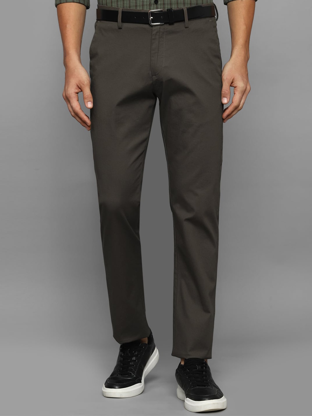 

Allen Solly Men Regular Cotton Casual Trousers, Grey