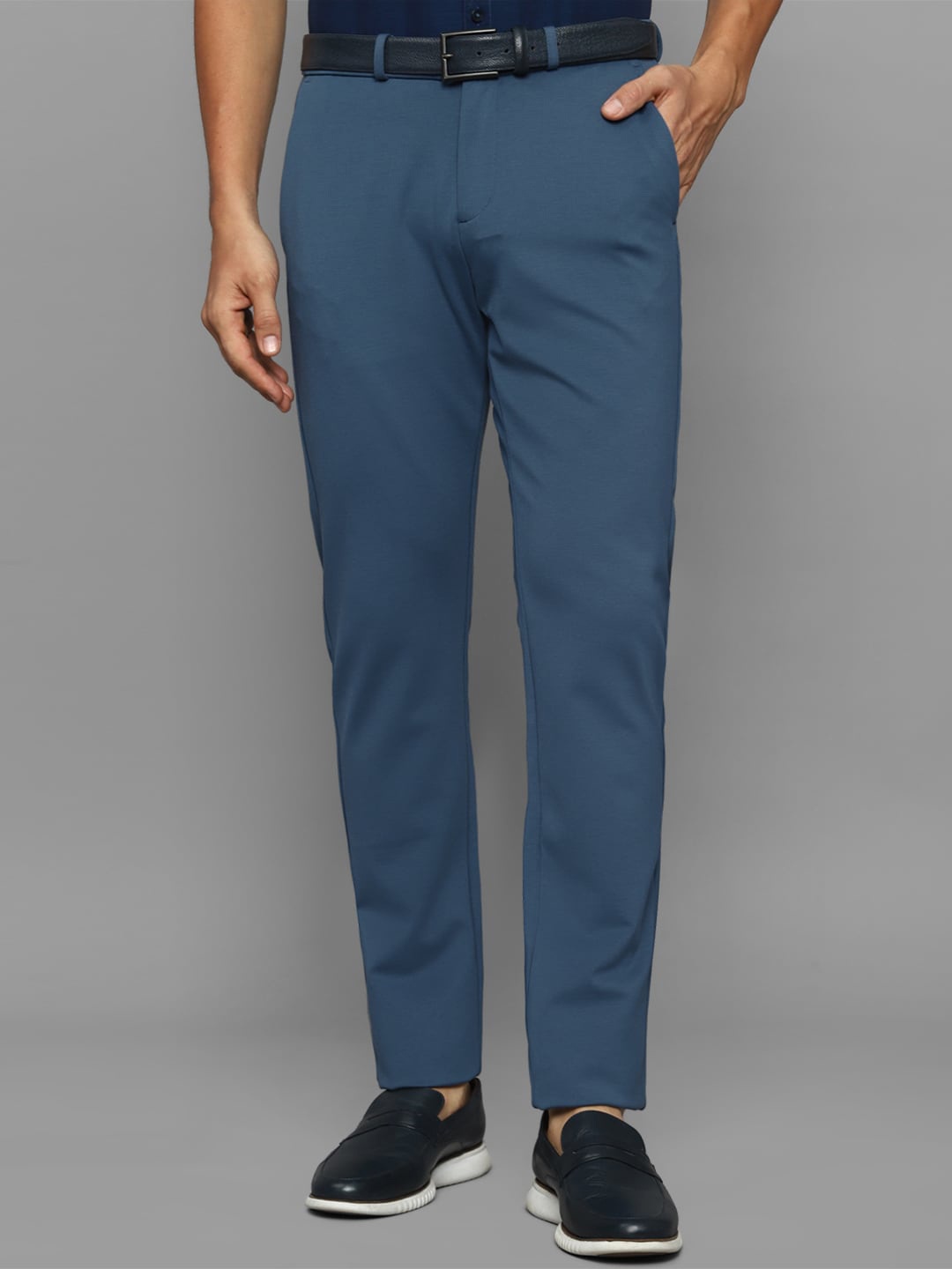 

Allen Solly Men Mid-Rise Slim Fit Trousers, Blue