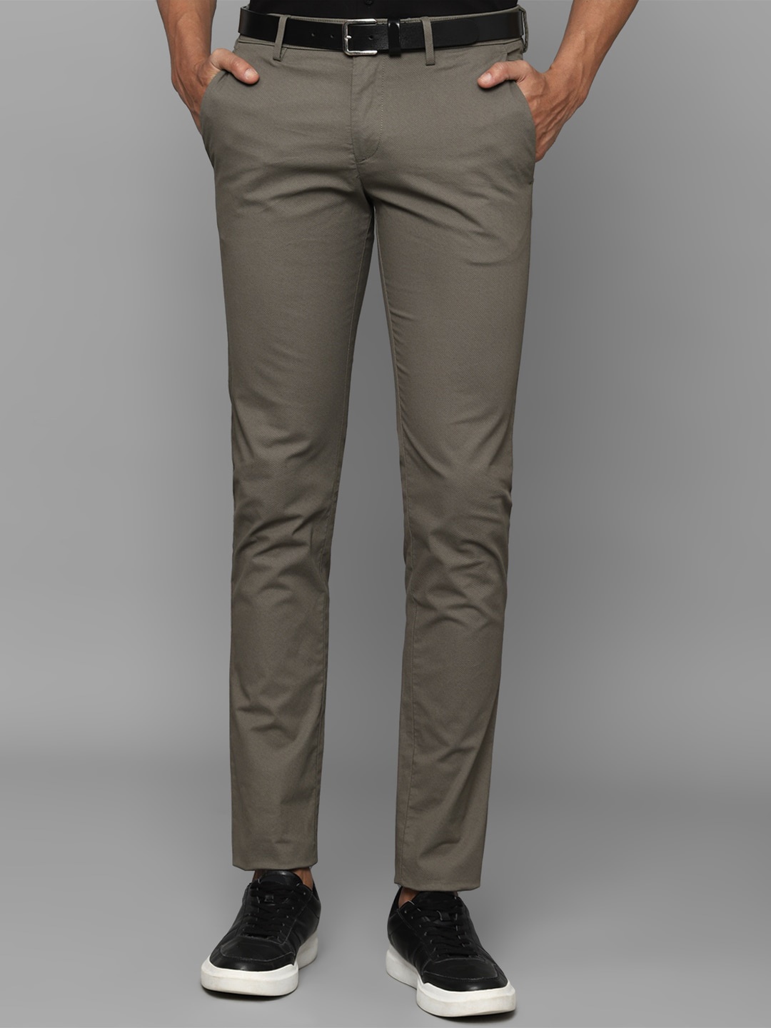 

Allen Solly Men Slim Fit Mid-Rise Trousers, Grey