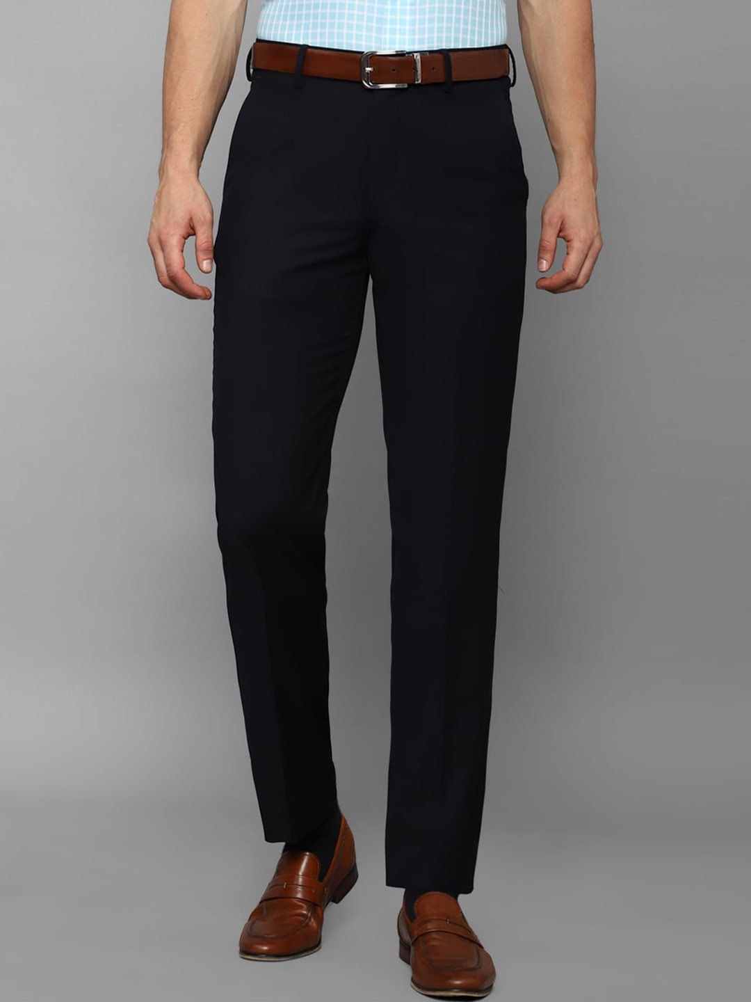 

Louis Philippe Men Mid-Rise Regular Fit Formal Trousers, Black