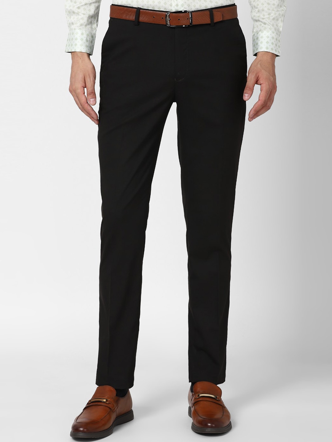 

Peter England Men Slim Fit Formal Trousers, Black