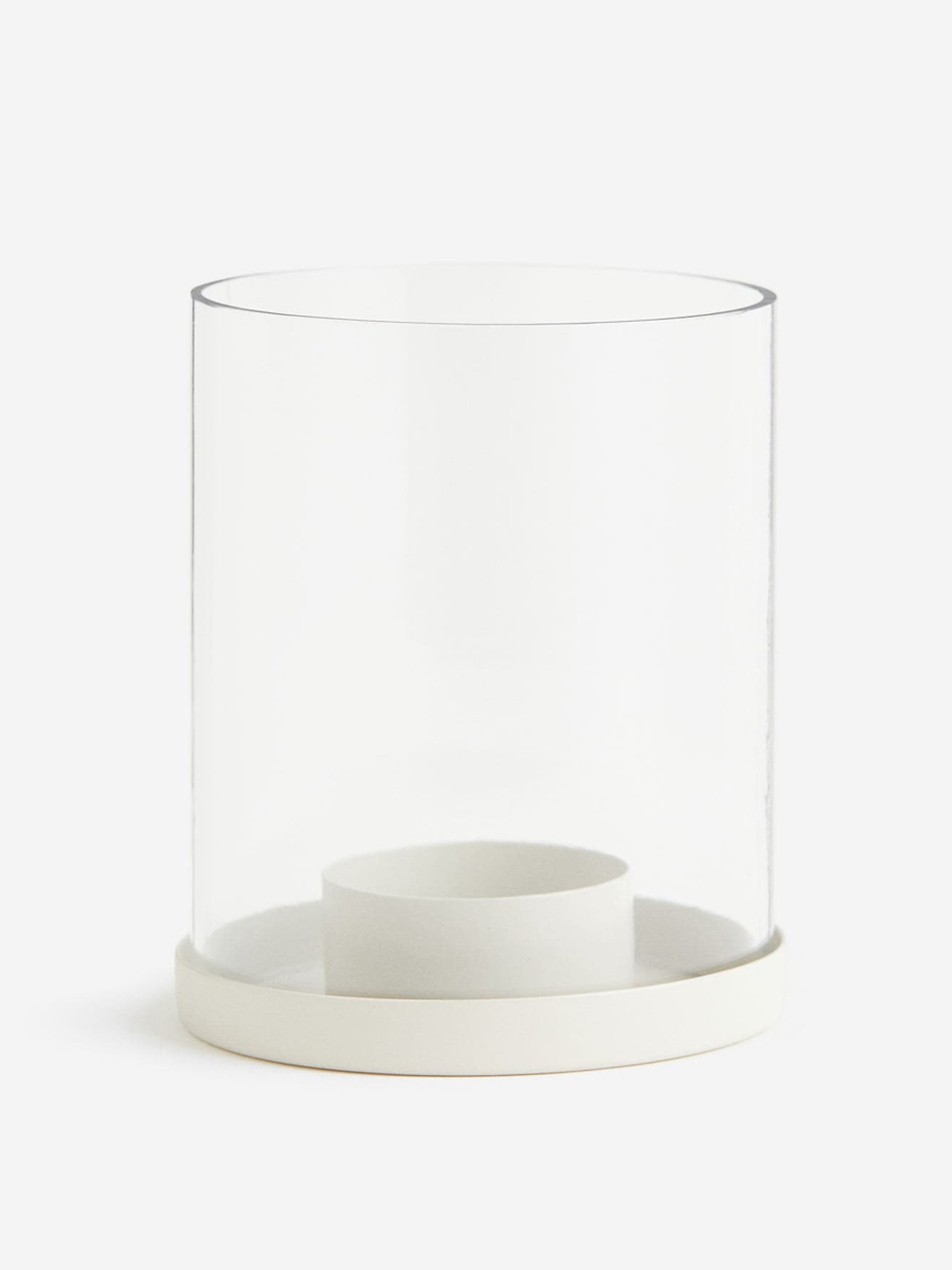 

H&M Beige-Colored Metal & Glass Tealight Holder