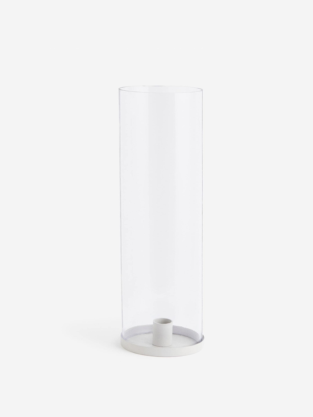 

H&M Beige Metal & Glass Candle Holder