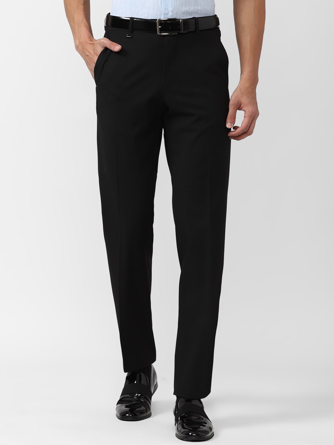 

Van Heusen Men Mid-Rise Trousers, Black