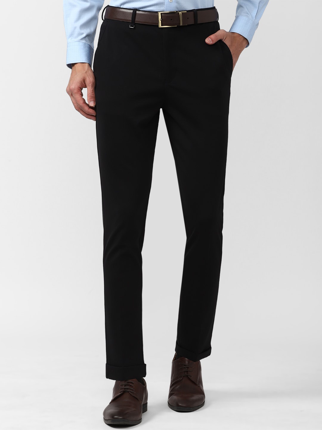 

Van Heusen Men Slim Fit Formal Trousers, Black