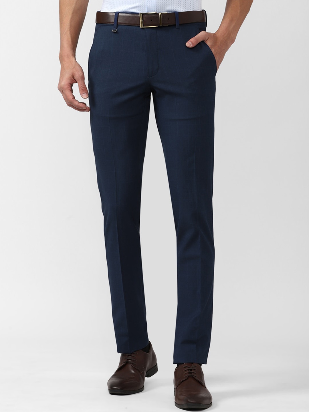 

Van Heusen Men Slim Fit Formal Trousers, Navy blue