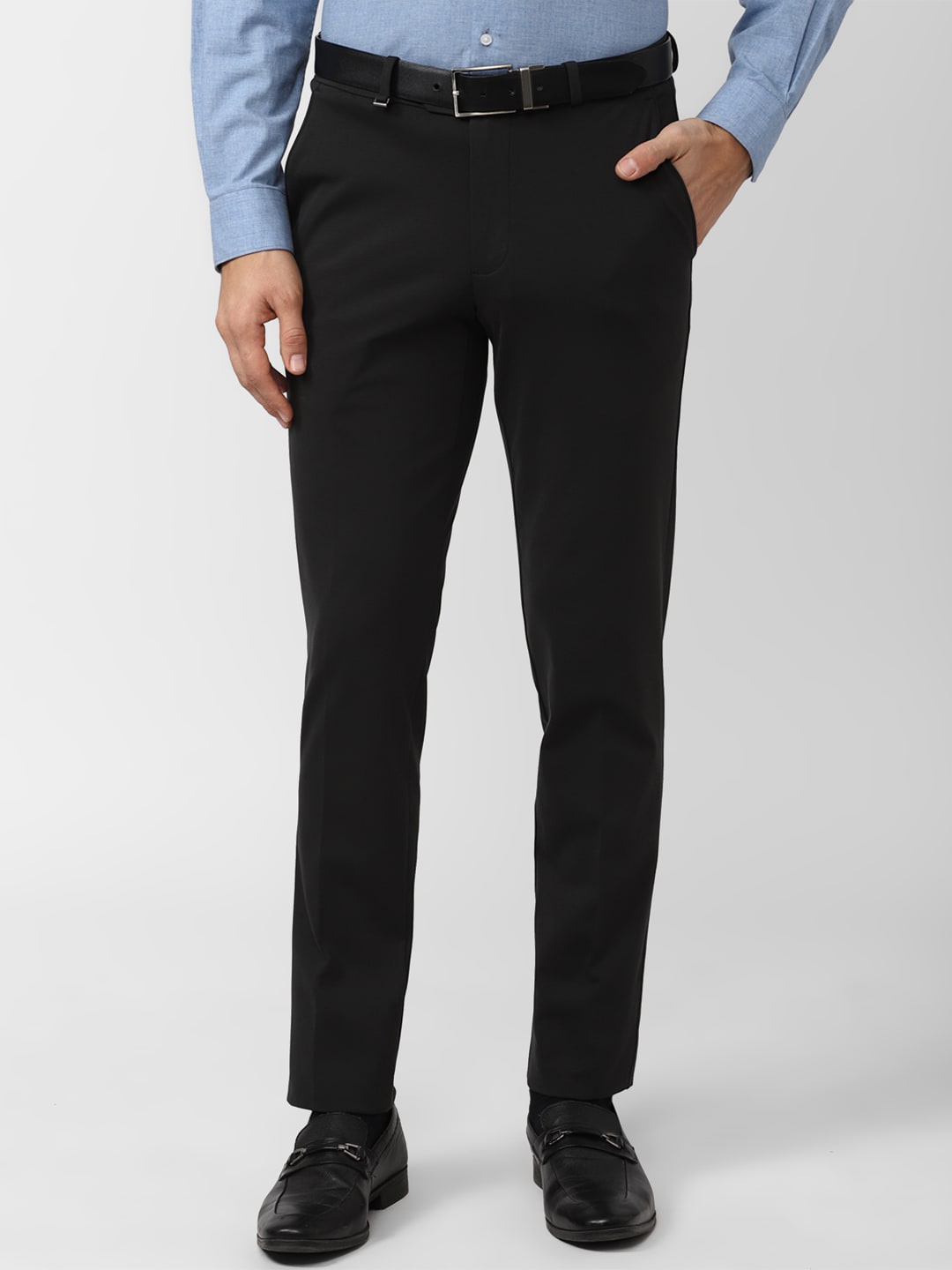 

Van Heusen Men Slim Fit Formal Trousers, Black