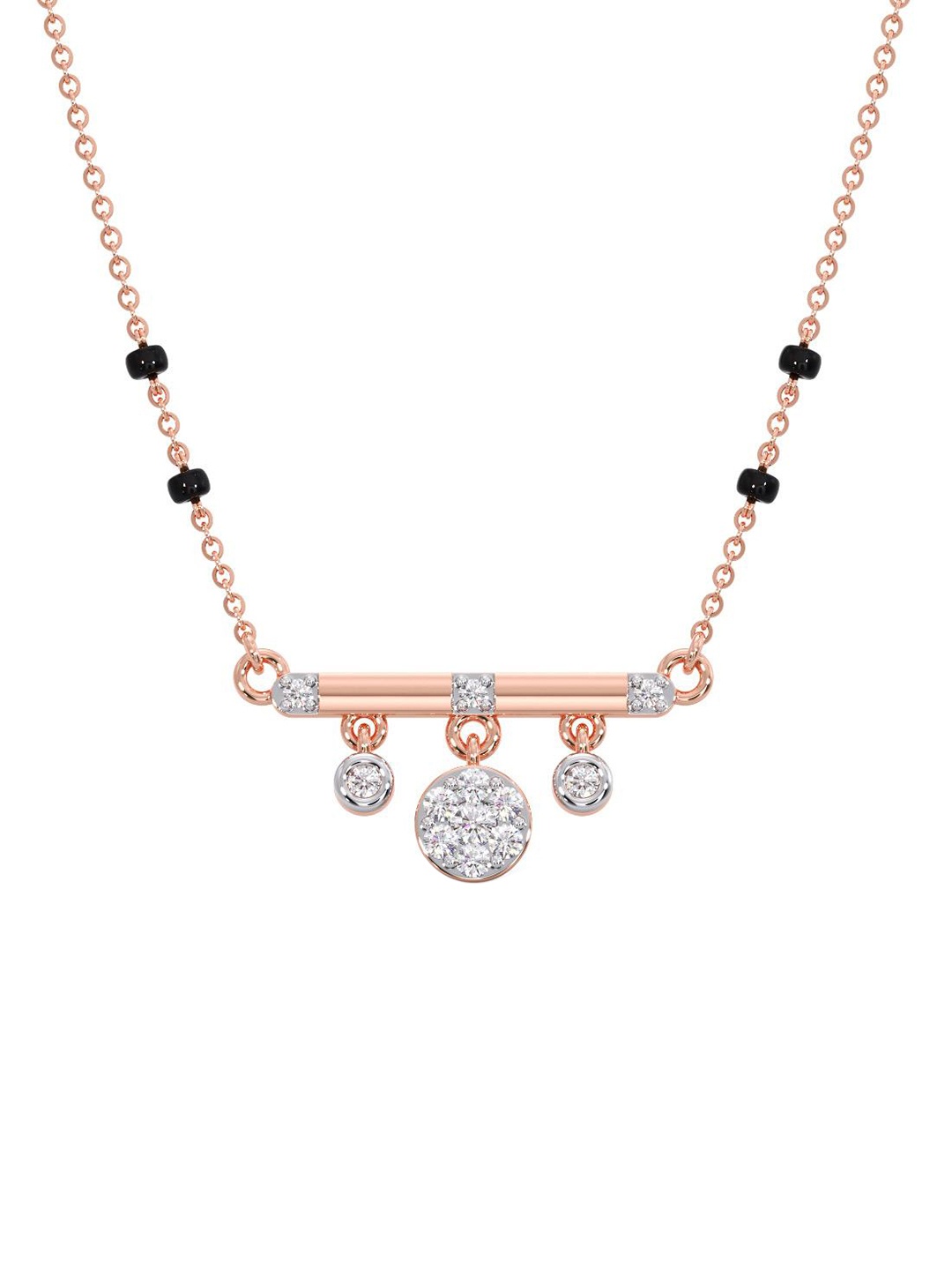 

CANDERE A KALYAN JEWELLERS COMPANY 14KT Rose Gold Diamond Mangalsutra with Chain - 2.72 g