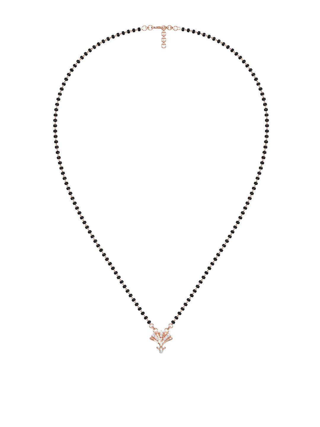 

CANDERE A KALYAN JEWELLERS COMPANY 14KT Rose Gold CZ-Studded Mangalsutra with Chain-2.89gm