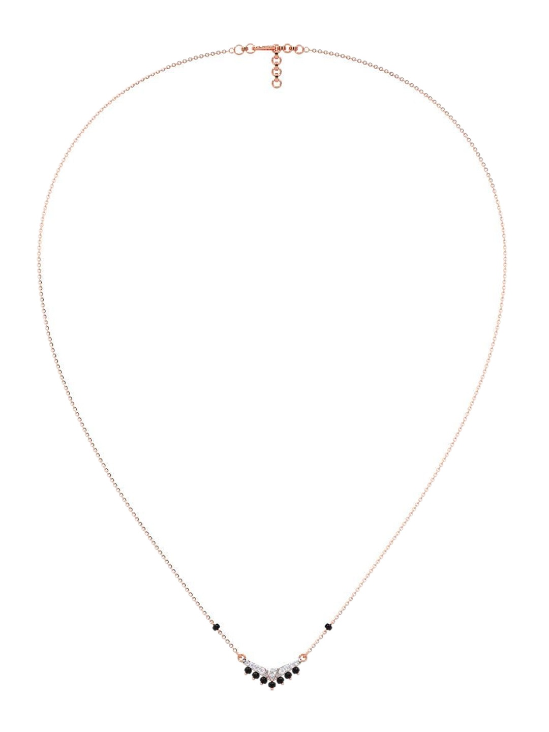

CANDERE A KALYAN JEWELLERS COMPANY 18K Rose Gold BIS Hallmark & Diamond Mangalsutra 2.25 g, White