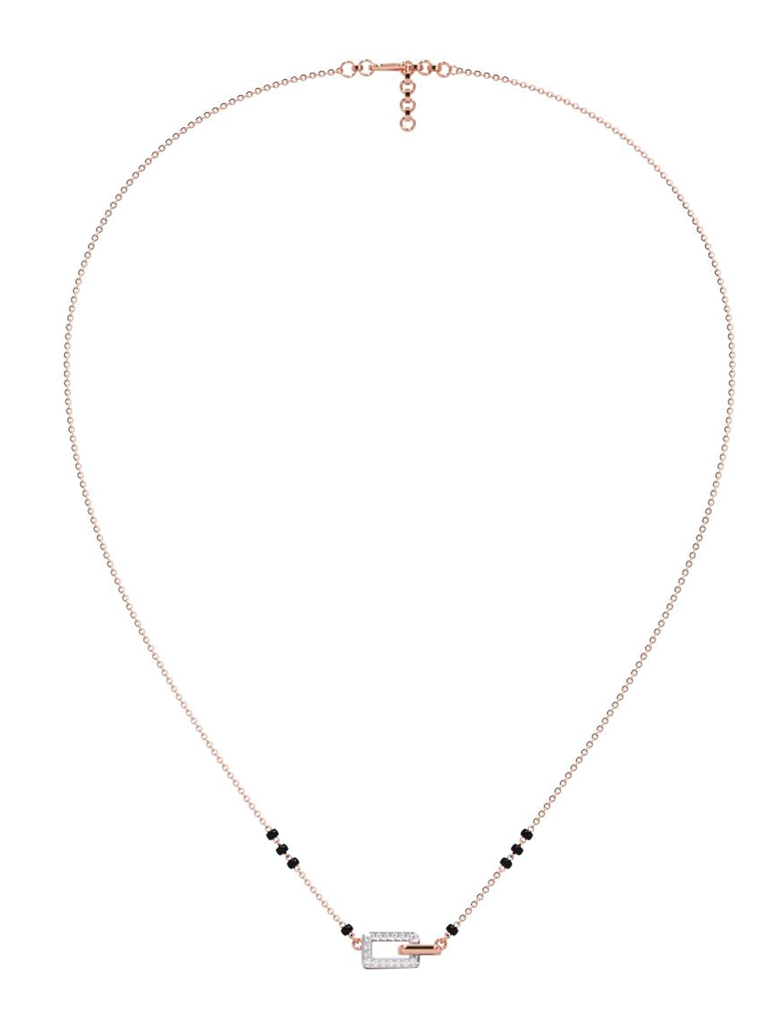 

CANDERE A KALYAN JEWELLERS COMPANY 18K Rose Gold BIS Hallmark Diamond Mangalsutra 2.71g