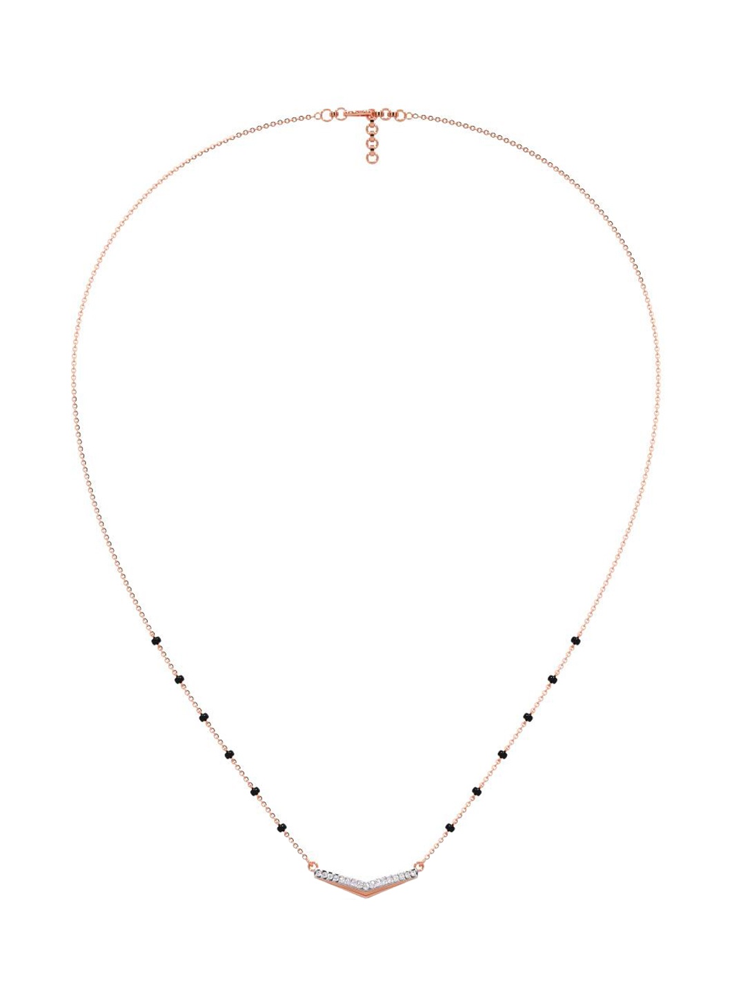 

CANDERE A KALYAN JEWELLERS COMPANY 14KT Rose Gold Diamond Studded Mangalsutra 2.55g