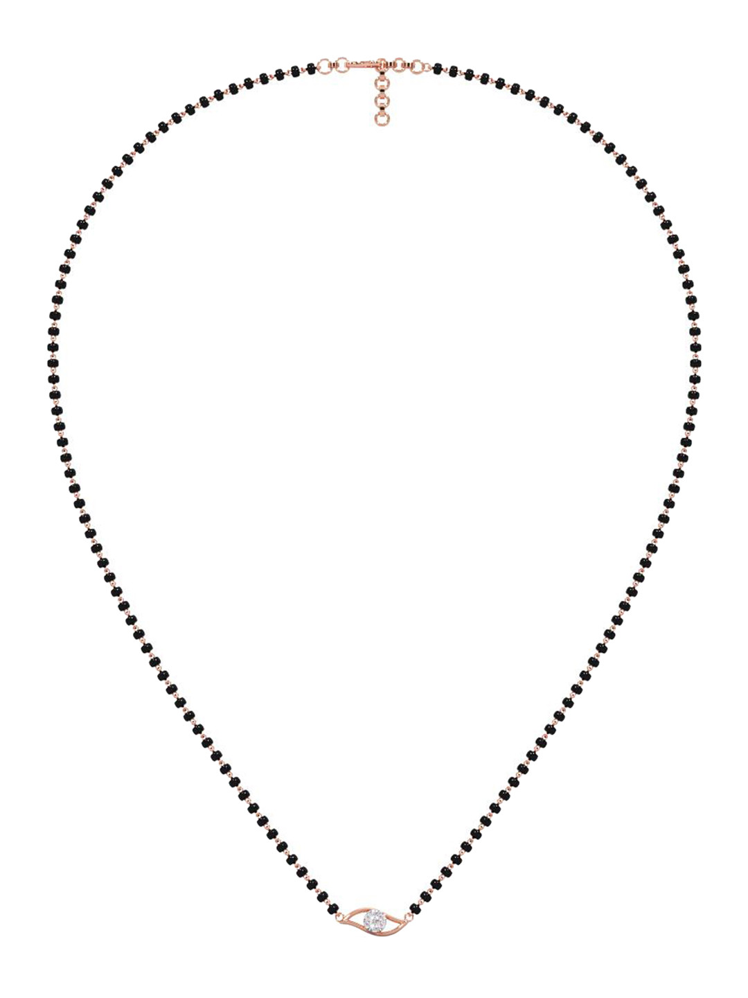 

CANDERE A KALYAN JEWELLERS COMPANY 18K Gold BIS Hallmark CZ Mangalsutra Pendant with Chain, Rose gold