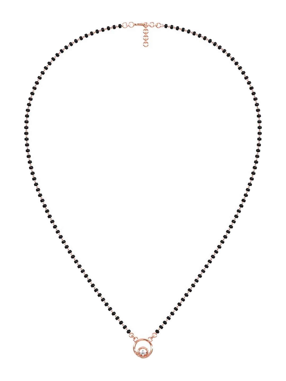 

CANDERE A KALYAN JEWELLERS COMPANY 14KT Rose Gold CZ-Studded Mangalsutra- 2.98gm