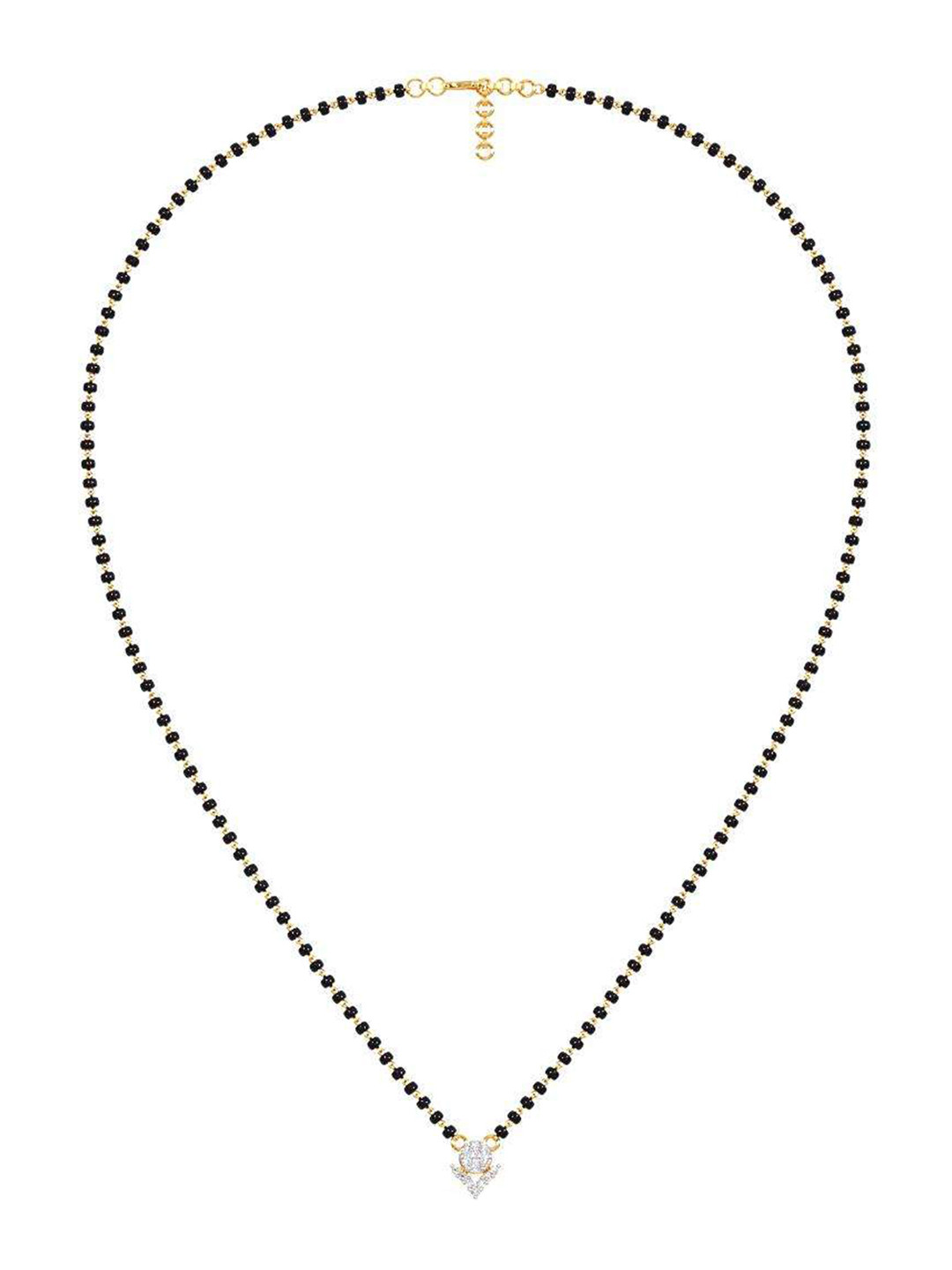 

CANDERE A KALYAN JEWELLERS COMPANY 18K Gold BIS Hallmark And CZ Mangalsutra-2.72gm