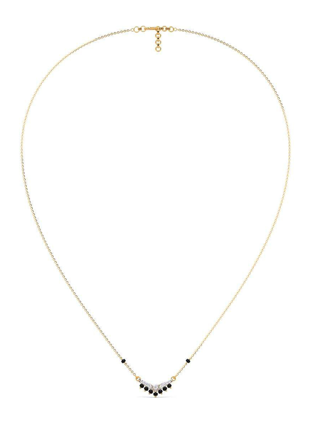 

CANDERE A KALYAN JEWELLERS COMPANY 18K Gold BIS Hallmark Diamond Mangalsutra with Chain, White