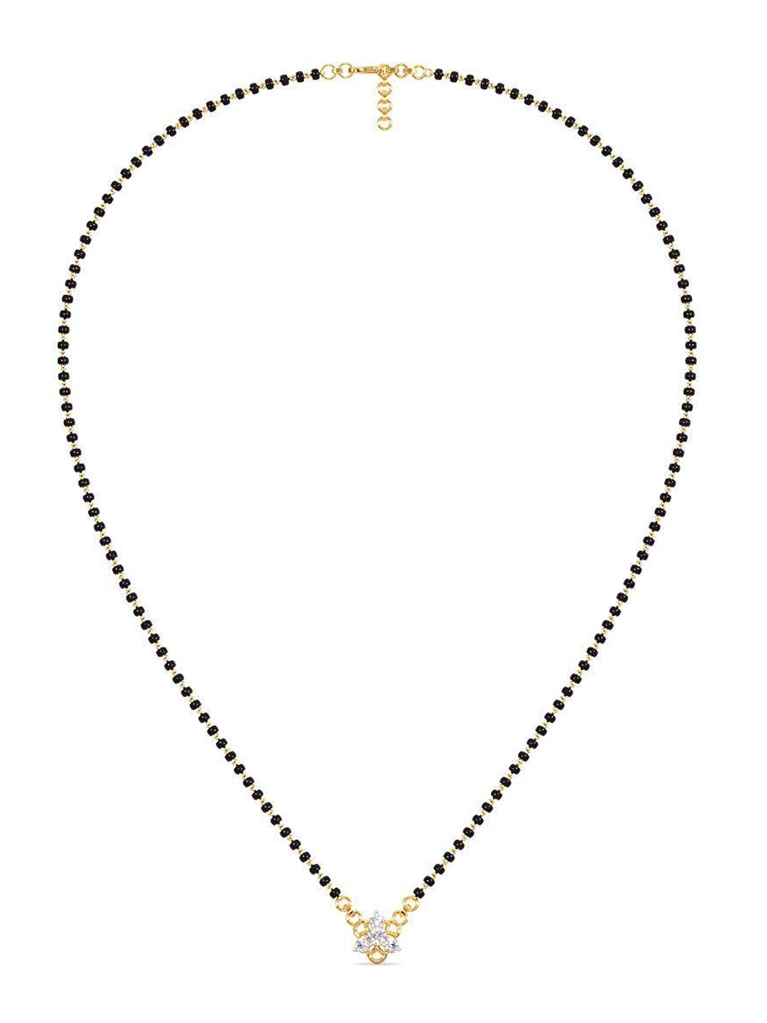 

CANDERE A KALYAN JEWELLERS COMPANY 14K Gold BIS Hallmark CZ Mangalsutra Pendant with Chain, White