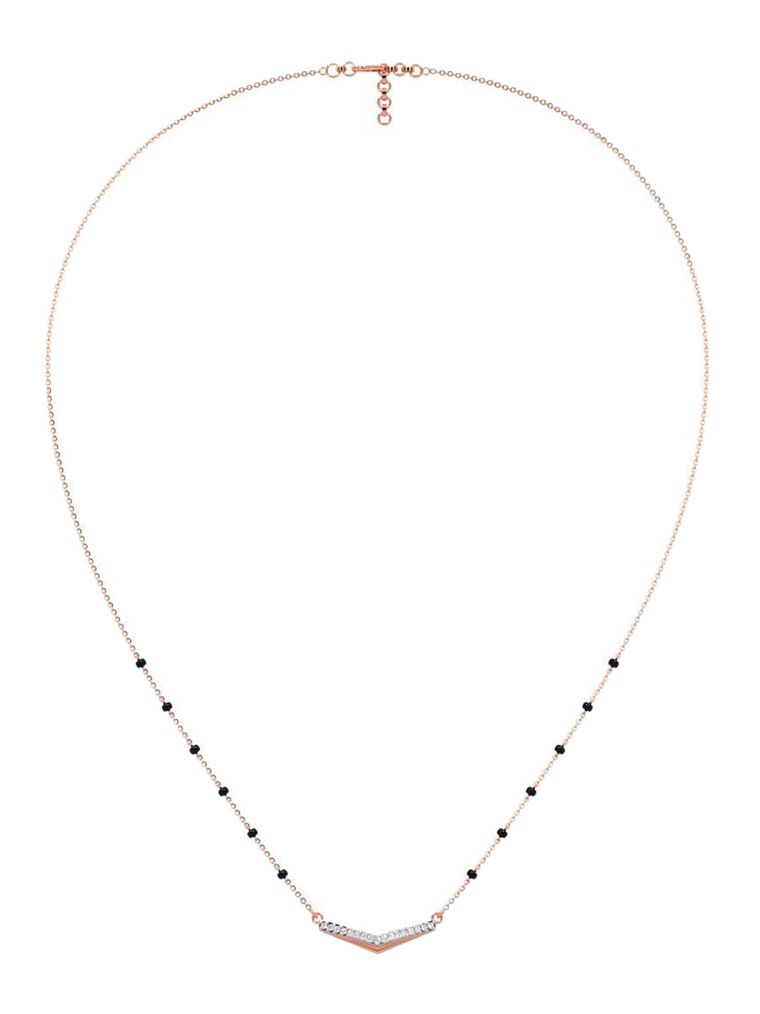 

CANDERE A KALYAN JEWELLERS COMPANY 18K Rose Gold Hallmark Diamond Mangalsutra - 3g, White